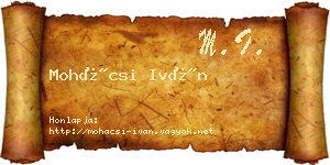Mohácsi Iván névjegykártya