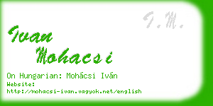ivan mohacsi business card