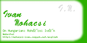 ivan mohacsi business card